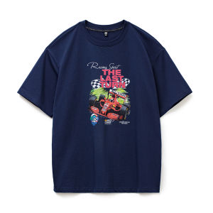 MADEN | American Vintage Street Racing Print Cotton T-Shirt