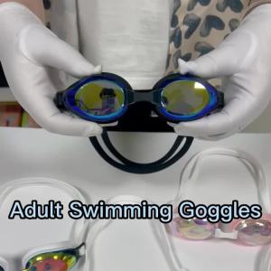 JSJM Adult Swimming Goggles Anti-Fog UV Protection Mirror Lens Waterproof Swim Glasses Wide View Adjustable for Men Women