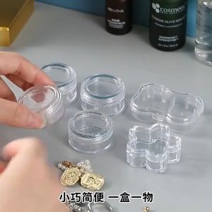 20Pcs Mini Jewelry Storage Case: Portable Jewelry Packaging Box Acrylic Heart Shape Box Pill Container Transparent Small Storage Bins for Rings Necklace Beads Jewelry Plastic Storage Box