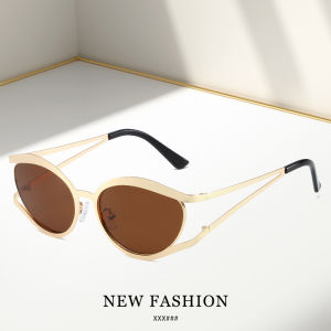 JN IMPRESSION แว่นดากันแดดทรงเหลี่ยมฮิปฮอปแบบขากลวงแว่นกันแดดสตรีทสแนปผู้หญิงสไตล์ยุโรปและอเมริกา