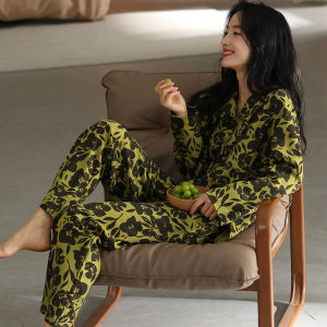 MiiOW | Áo ngủ cotton nguyên chất thời trang MiiOW dành cho nữ mùa xuân thu đông 2025 Áo ngủ thoải mái thoáng khí kháng khuẩn mặc nhà