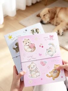 2 Style Cartoon Pet Themed Album Storage Binder DIY Memory Book Organizer For Journal Scrapbooking Photo