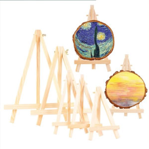 Mini Wooden Tripod Easel Wooden Stand Triangle Stand Artist Wooden Fold Easel Display Holder Photo Display Decoration Stand
