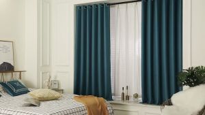 Rèm khoen lỗ treo tường trang trí decor phòng Rèm cửa treo chống nắng - Dây Hoa Bướm Tím