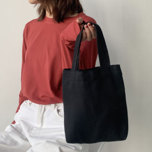 Trendy Candy Colored Canvas Bag Style Student Lunch Box Bag Handheld Soft Korean Style Womens Bag Magnetic Closure