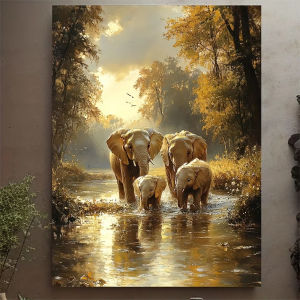 Majestic Elephant Family Wildlife Art Jigsaw Puzzle 500/1000/1200/2000PCS Relaxing Hobby Art Collectible Gift