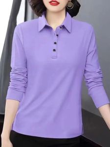 HUAXUNRAN | Áo POLO Dài Tay Phong Cách Form Rộng cho Phụ Nữ