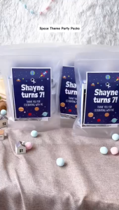 [SG INSTOCK] Space Theme Children Goodie Bags For Birthday Favor Kids Party Packs with Customised Sticker