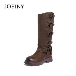 Josiny | Warm Buckle Riding Boots High Shaft