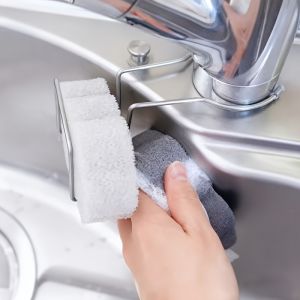 Kitchen Sink Sponge and Steel Organizer Rack Stainless Steel Sponge Drying Rack Sink OrganizerSteel Wire Ball Sponge Drain Rack