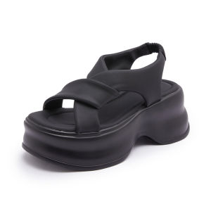 2025 New Womens Casual Fashion Thick Bottom Leather Sandals Comfortable Soft Bottom Outdoor Wear Summer Low Cut Slip-On Shoes