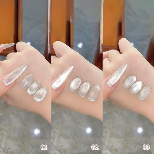 1 Hộp Gel Móng Tay Trong Suốt TC Flash Ice Màu Trắng Nhũ Mắt Mèo Đa Năng Phong Cách Internet Hot Gel Mắt Mèo Nước 10ml