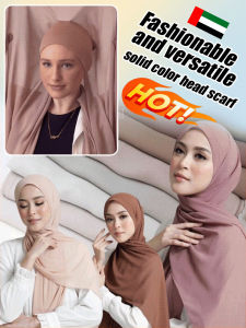 Silk Plain Scarf Shawl Headscarf Convenient Turban Scarf Sun Protection Muslim Hijab Women
