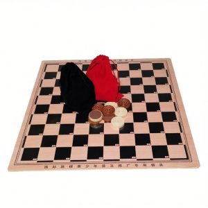 Standard Competition Large Size Checkers Game Real Wood Resin 100 Squares Chessboard Educational And Entertainment for Adults And Kids