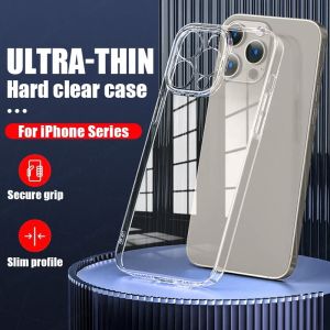 [ Ultra Thin Hard PC ] High Transparent Phone Case For iPhone 15 14 13 12 16 Pro Max 16 Plus 11 Mini Crystal Clear Slim Shockproof Cover Casing
