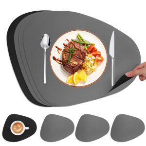 Khăn Trải Bàn PU Chống Trơn Hai Mặt Kèm Đế Lót Ly Chống Dầu Chống Thấm Chất Liệu Giả Da Dùng Cho Nhà Bếp Bàn Ăn Bàn Cà Phê Thân Thiện Với Môi Trường