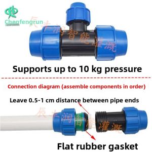Quick Connect Adjustable Diameter Three-Way Irrigation Drip Spray Water Pipe Fitting Agricultural PE Pipe System Accessory