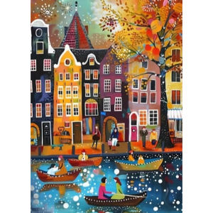 500/1000/1200pcs Jigsaw Puzzle City View Paper Puzzle Decompression Toys for Adults Home Living Room Decor Holiday Birthday Gift
