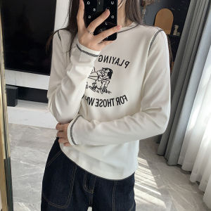 Áo Thun Dài Tay Ôm Vừa Vặn Co Giãn Thoải Mái Mùa Xuân 2024 Áo Thun Cổ Tròn Màu Trơn Phong Cách Thường Ngày Cho Nữ