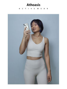 Athoasis Yoga Pilates Vest Fixed Chest Pad U-Back Breathable Long Womens Sportswear Naked Sensation New Choice