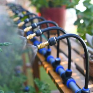 YESPERY 3-way Universal Atomization Sprinkler Adjustable Angle Watering Kits 20cm Copper Nozzle Balcony Rainforest Spray