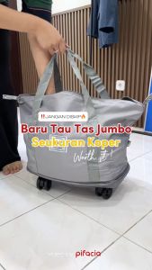 Tas Travel Roda 3 Size Kapasitas Jumbo Tempat Pakaian Celana Sepatu Anti Air Tas Boarding