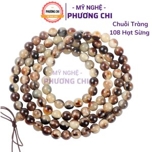 Vòng Đeo Tay Chuỗi Tràng 108 Hạt Sừng Tặng kèm hộp - Vòng Tay Phong Thủy - Mỹ Nghệ Phương Chi