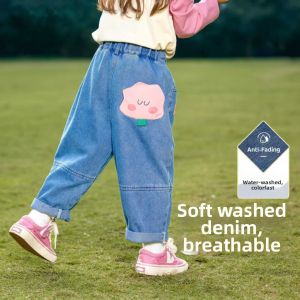 Cartoon Patch Soft Denim Pants