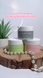 GLAD2GLOW Clay Mask Jar Series | Pomegranate Niacinamide Brightening | Real Mugwort Salicylic Acid Acne Control