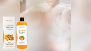 OceAura Persimmon Body Wash Deodorant Cleanser With Rosemary Lavender Extracts Moisturizes Skin Controls Odor Brightens Dark Areas Softens Texture 100ML