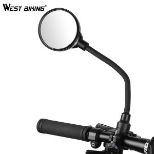West Biking | WEST BIKING Universal Bicycle Rearview Mirror Wide Angle Adjustable Handlebar Mount Bike Rear View Mirror Cycling Safety Parts
