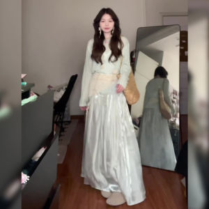 BINKAFENNY | ชุดสองชิ้นสีเขียวป้องกันแสงแดดเอวสูงพร้อมกระโปรงสั้นแบบโปร่งใสสำหรับฤดูร้อน ชุดสองชิ้นสไตล์บริสุทธิ์สำหรับผู้หญิง