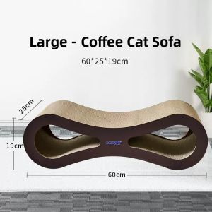 Dekoo Large Size Corrugated Cardboard Cat Scratching Board Sofa Nest Integrated 8 Letter Cat Toy Scratcher Cat Bed Multi Size
