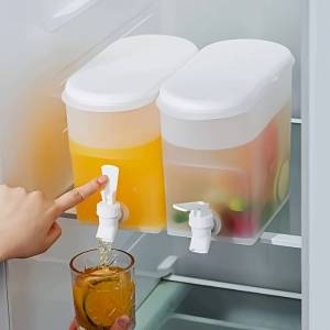 3.5L Water Kettle With Faucet Beverage Dispenser Cold Juice Lemonade Drinks Bucket Liquid Storage Tank Outdoor Fridge Organizers