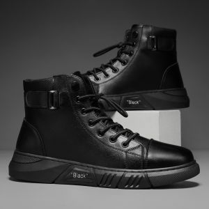 JIFANPAUL | High-top British Style Mens Boots with Side Zipper