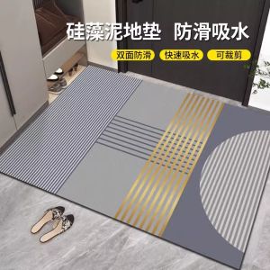 Thảm Sàn Phòng Tắm Chống Trượt Nhẹ Nhàng Sang Trọng Mới 2025 Thảm Đứng Ngoài Cửa Bằng Đất Ngọc Bích Thảm Đứng Ngoài Cửa Phòng Tắm Hút Nước Không Cần Giặt