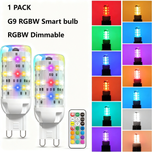 G9 LED Color Changing Light Bulb with RemoteWarm White/Cool White/RGB 12 Color ChangingSync and MemoryDimmable G9 LED Bulb