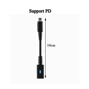 USB C Female Charger Converter Cable For NDSi 3DS 2DS XL LL New3DSXL Handheld Game Console PD Charging Adapter With LED Light