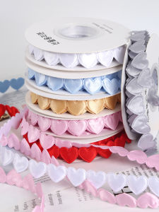 Heart Linked Ribbon Butterfly Knot  Flower Packaging Material Heart Shaped Bunting Cake Gift Wrapping Fabric Art