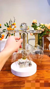 Bộ Ly Thủy Tinh Uống Rượu Vang Đỏ 550ml Không Chì Thiết Kế Chân Ly Bằng Lá Vàng 24k Cao cấp