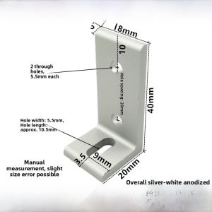 Adjustable Aluminum Profile Vertical Angle Piece Unequal Edge 90 Degree Right Angle Connector Wall Fixing Hardware Accessories