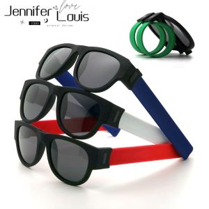 JENL Fancy Slap Wristband Men Polarized Wrist Sunglasses Folding Women Roll Bracelet Foldablen Square Sun Glasses