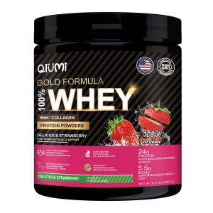 QiuMi Whey Protein Powder Isolate ผู้ชายและผู้หญิงเวย์โปรตีนผง BCAA ฟื้นตัวอย่างรวดเร็วหลังออกกำลังกาย โปรตีน Isolate รสวานิลลา 2LB