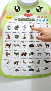 Poster Edukasi Suara Anak Belajar Bahasa Indonesia / Arab / Inggris Poster Dinding Suara Bilingual