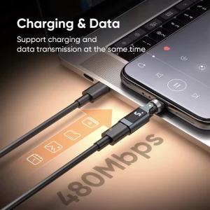 NNBILI 16Pin USB C to Type C Magnetic OTG Adapter PD 240W Fast Charging Data USB C Female Converter for Macbook Samsung Xiaomi