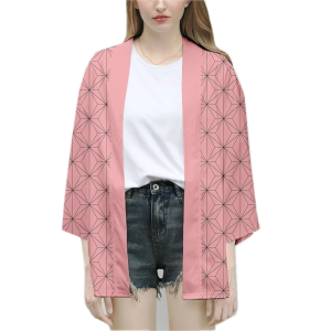 Nam Anime Samurai Tanjirou Kamado Xanh Đen Voan Kimono Haori Cardigan Zenitsu Agatsuma Vàng Trang Phục Hóa Trang Nửa Tay