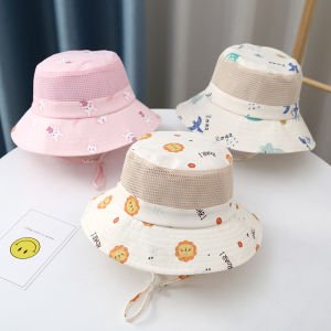 Childrens Bucket Hat Summer Thin Baby Hat Boy Girls Sunhat Sun Protection Sun Hat Cartoon Big Brim