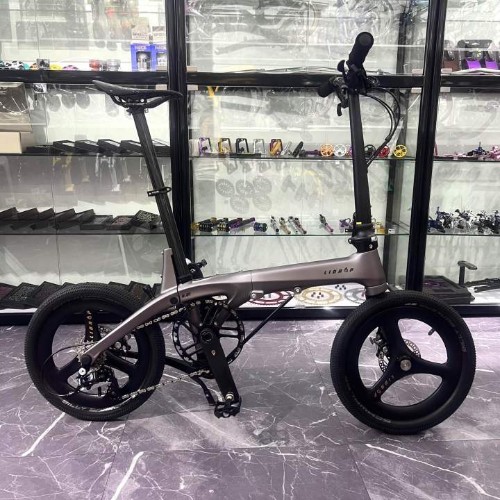LiDrop foldable bike carbon fiber frame 16” disc brake 5 speed super ...