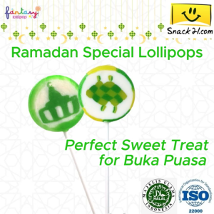 (HALAL) Snack21 Fantasy Eid Lollipop Candy - No Artificial Sweeteners - R037(D:3.5cm) - Ramadan Promotion