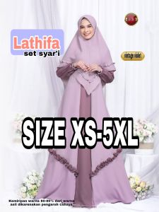 Lathifa set syari/sarimbit ibu dan anak perempuan/ couple ibu anak / gamis busui jumbo/ gamis modern set hijab/fashion wanita /baju muslim wanita modern 2022/ gamis warna soft/ seragam kondangan/ baju lamaran / baju wisuda / sarimbit keluarga / maxi dres